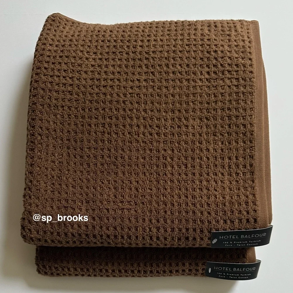 🎁8PC Hotel Balfour Bath Towel Set - Zero Twist Cotton - Chocolate Brown